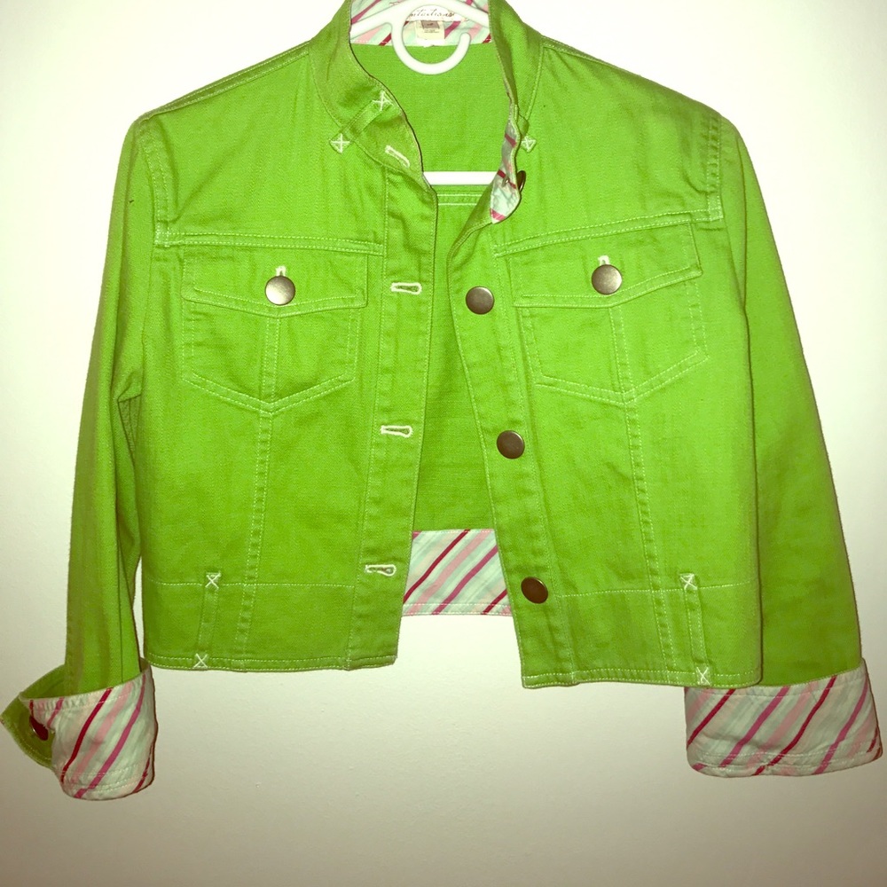 Lime Green jean jacket.