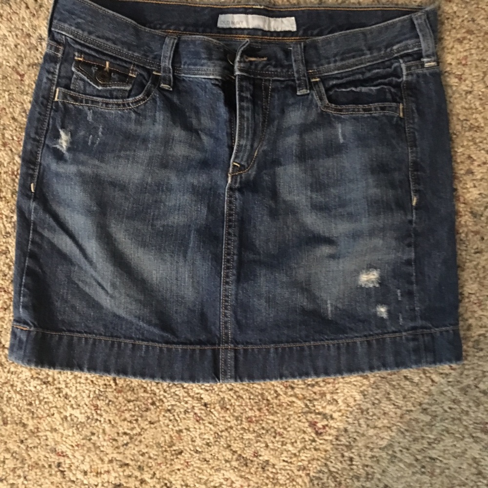 Old navy distressed denim skirt