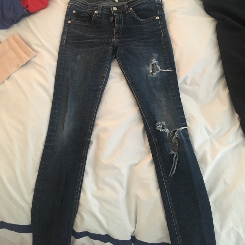 Rag and Bone ripped skinny jeans