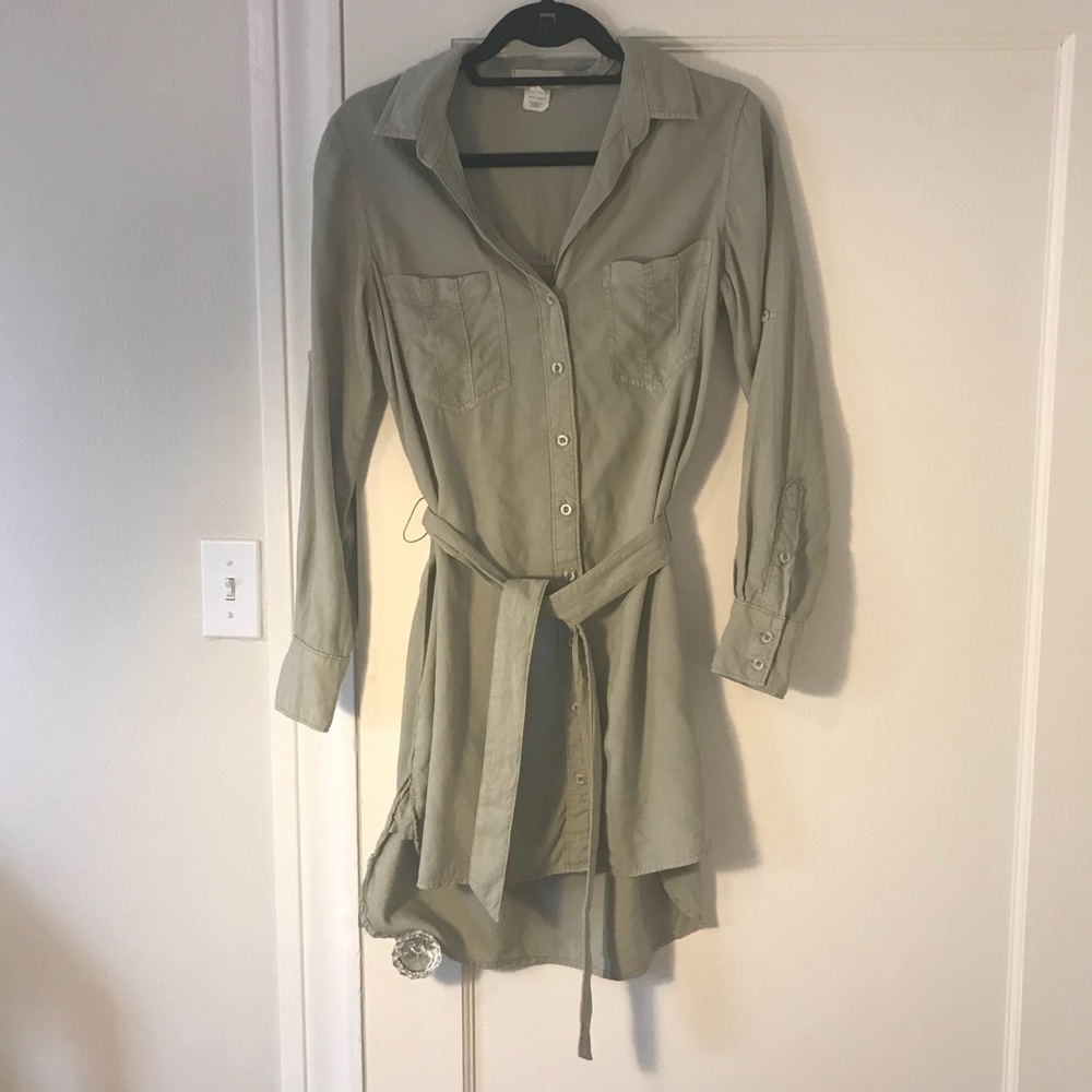 Cloth & Stone (Anthropologie) Green Shirt Dress