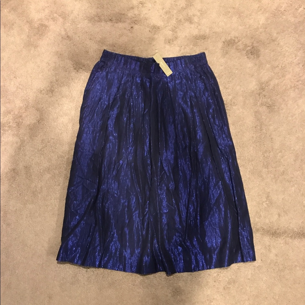 J. Crew Blue/Black Metallic Skirt