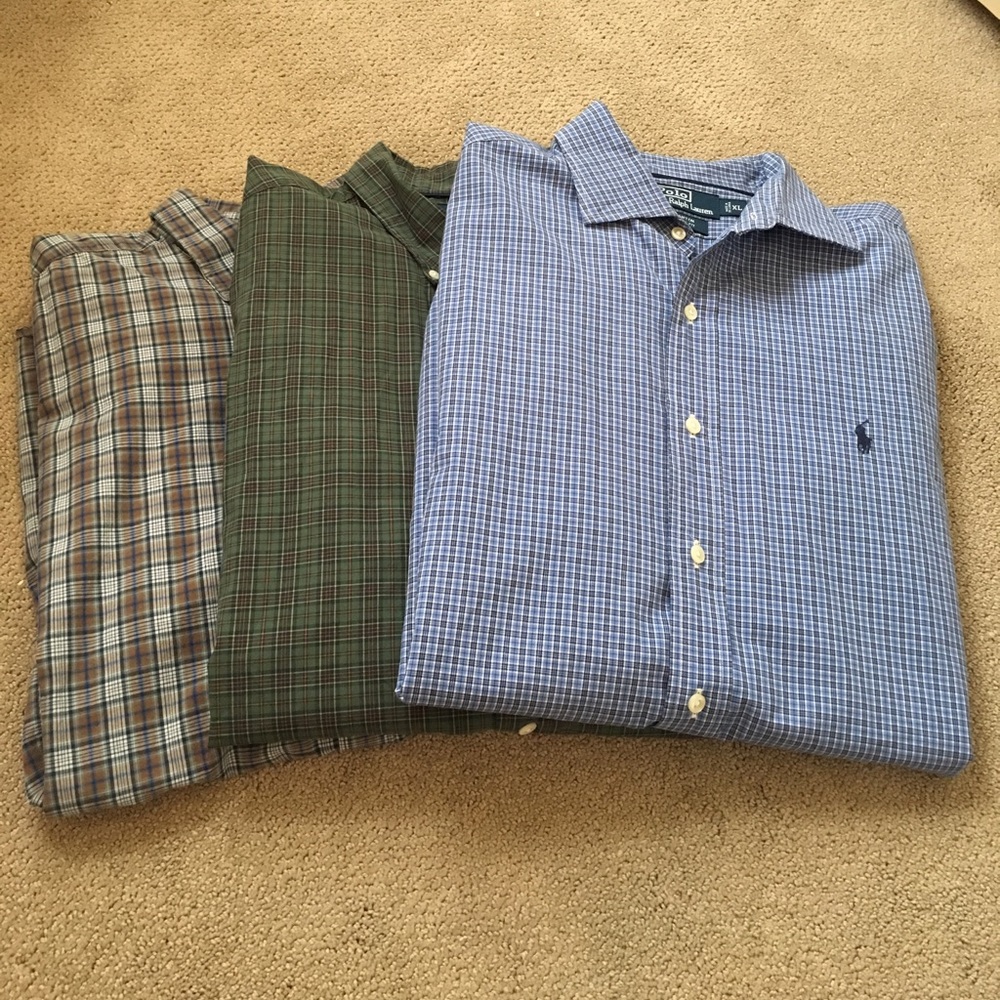 Three Collard button down shirts