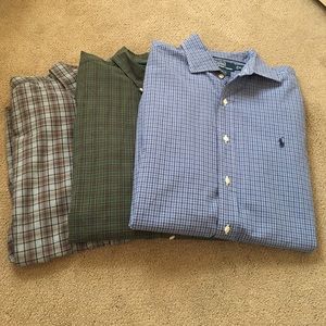 Three Collard button down shirts