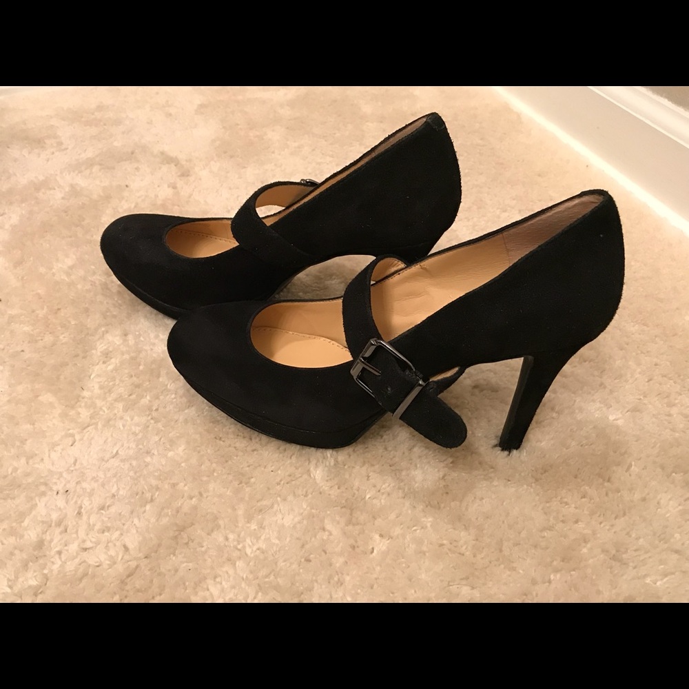 Black Suede Mary Jane Heels
