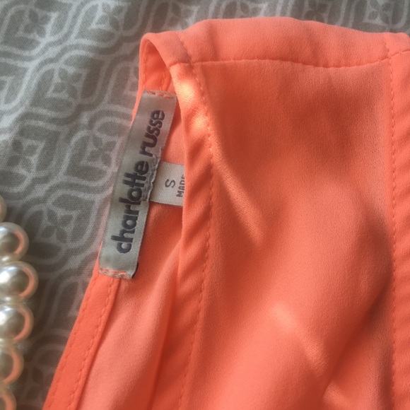 Charlotte Russe Peach Romper - Picture 3 of 5