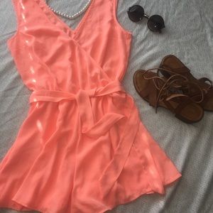Charlotte Russe Peach Romper