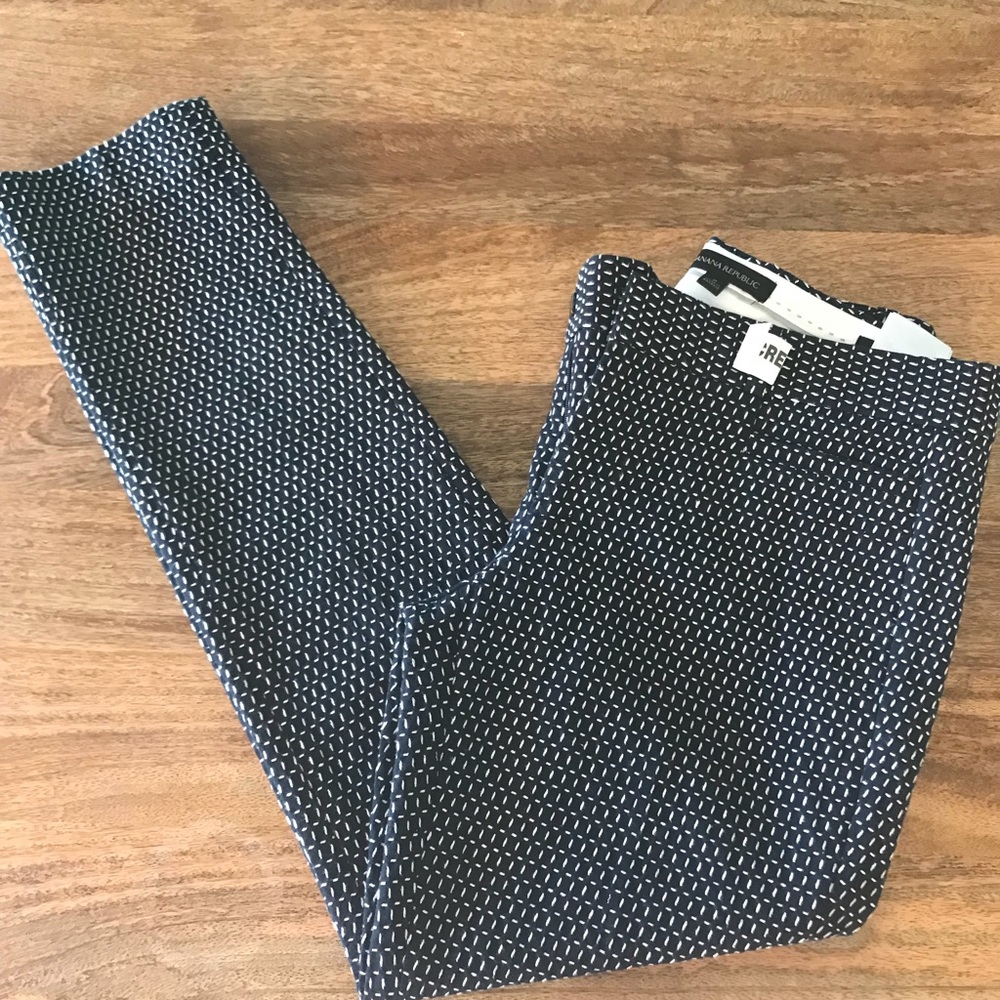 Banana Republic Sloan black pattern pants