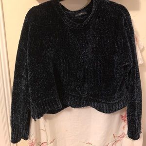 Zara knit collection navy blue  cropped sweater