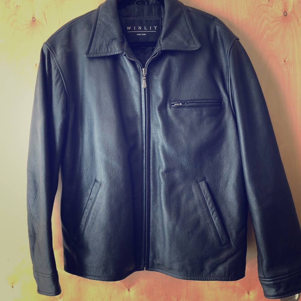 Men’s Large real leather jacket.