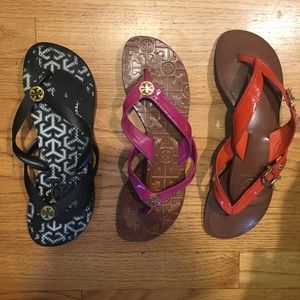 LOT of 3  Troy Burch Sandals Flip Flops