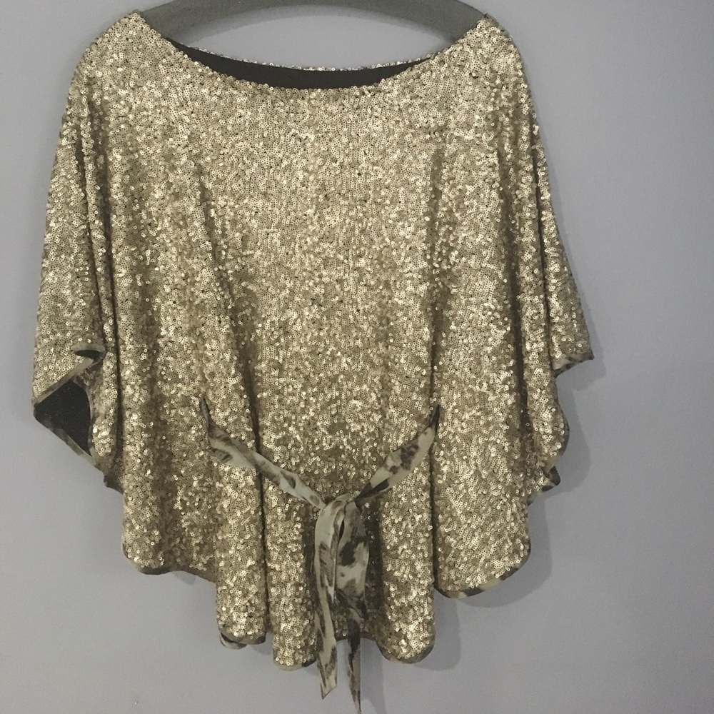 New Albert Makali gold sequin top