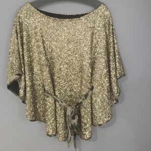 New Albert Makali gold sequin top