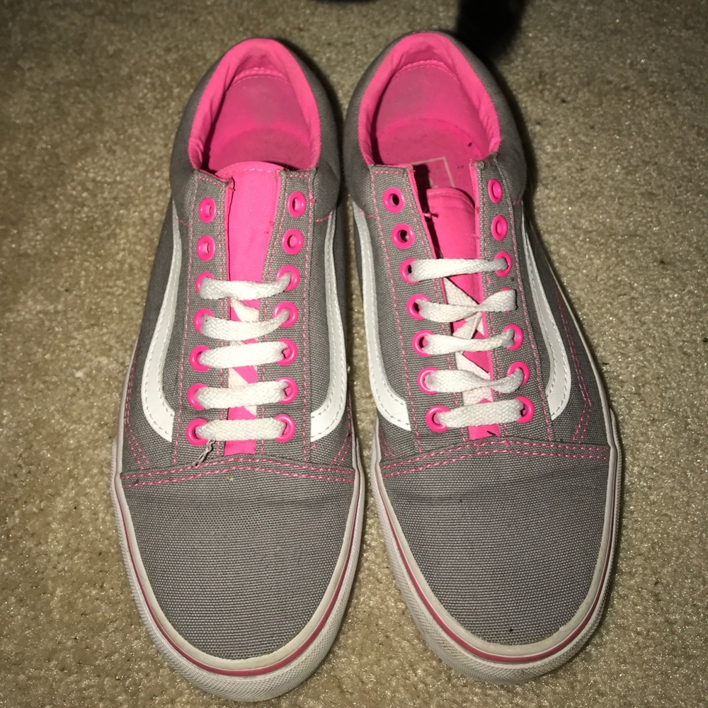 Vans Old School Grey and Pink 8.5