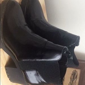 Black platform boots