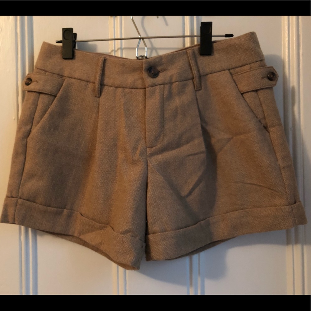 Herringbone Wool Shorts