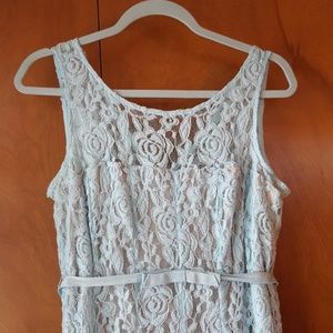 Aqua blue lace maternity dress