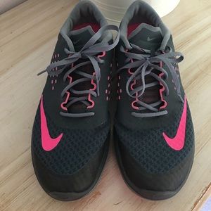 Charcoal Gray and Pink Nikes. Size 9