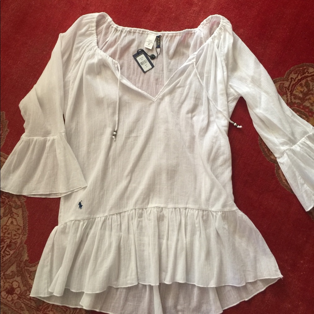 NWT Beautiful Ralph Lauren Polo white tunic