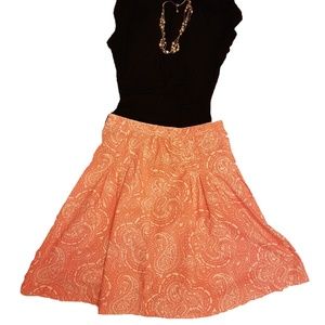 GAP paisley full skirt coral & white Size 0