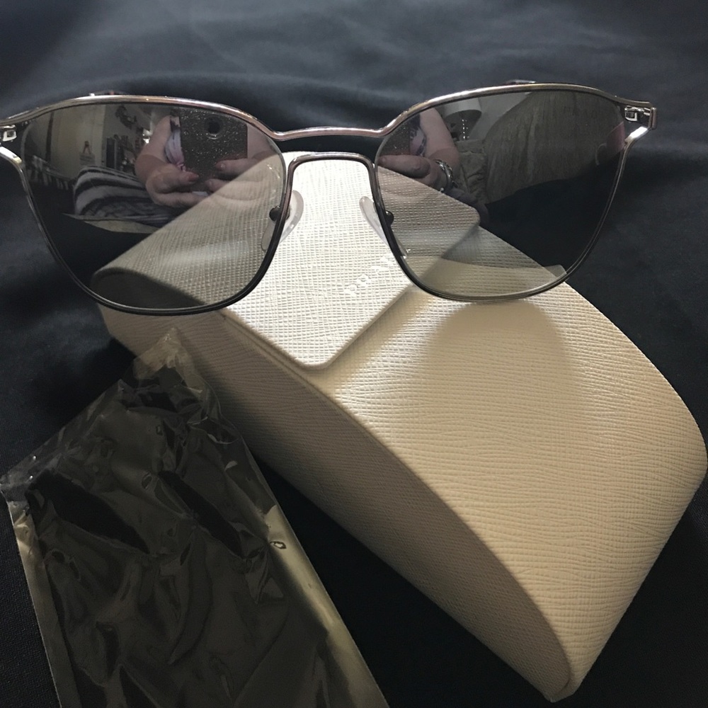 SALE!! PRADA silver Sunglasses with hard case