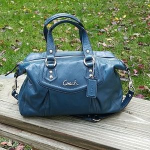 Coach Ashley Large Leather Bag in Teal