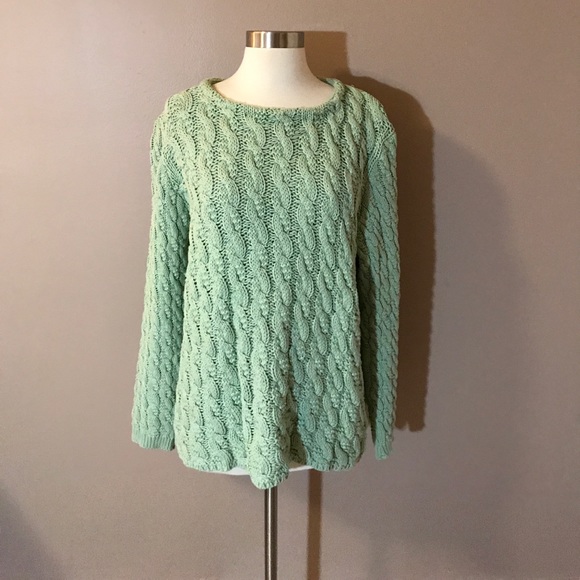 mint green knit sweater