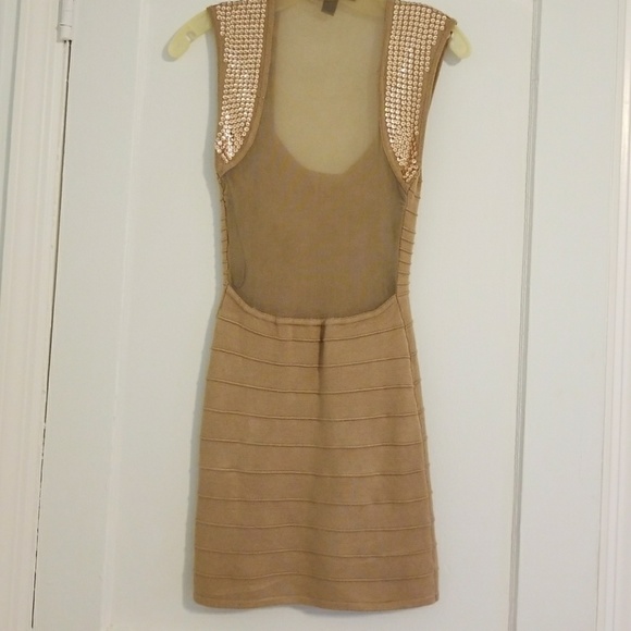 Tan Bodycon Junior Dress - Picture 2 of 8