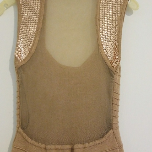 Tan Bodycon Junior Dress - Picture 3 of 8