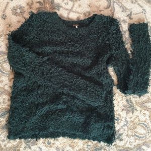 Free People Dark Green Fuzzy Sweater, size Small
