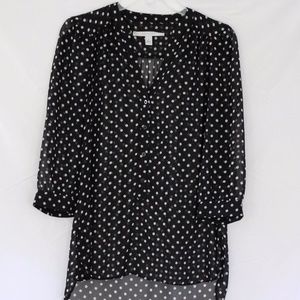 Lauren Conrad Black and White Polka Dot Blouse