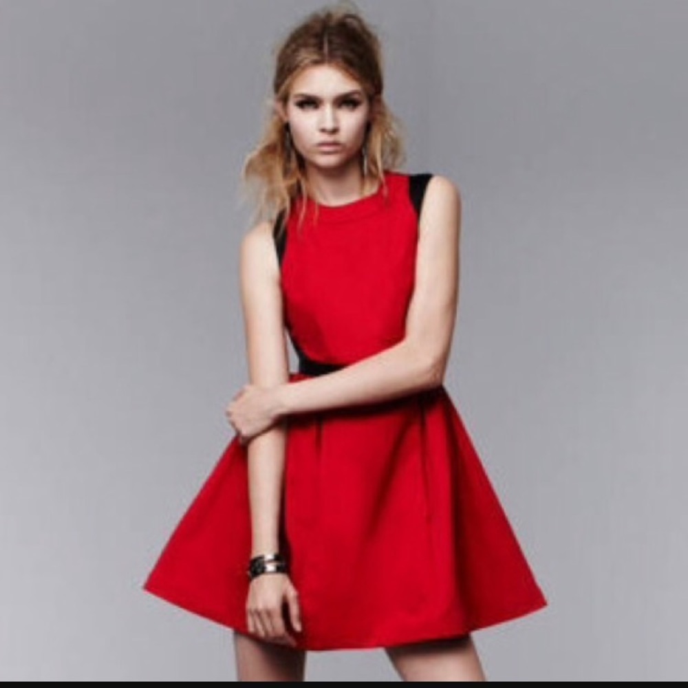 Prabal Gurug Red Skater Dress Size 2