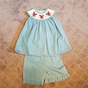 Smocked lobster outfit