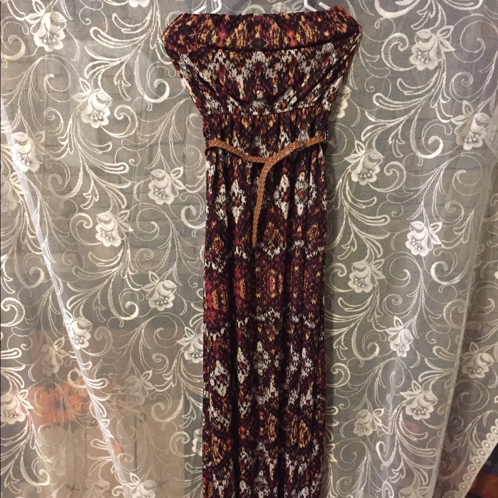 Patterned Halter Maxi Dress