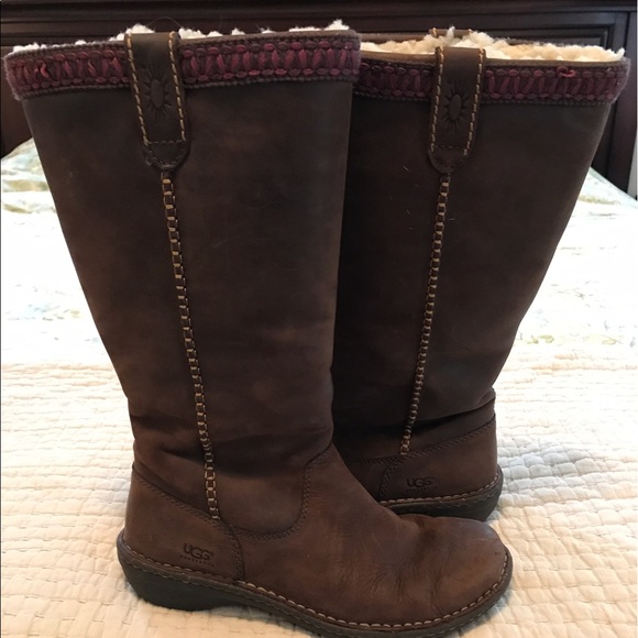 Ugg brown leather boots 8 - Picture 2 of 6