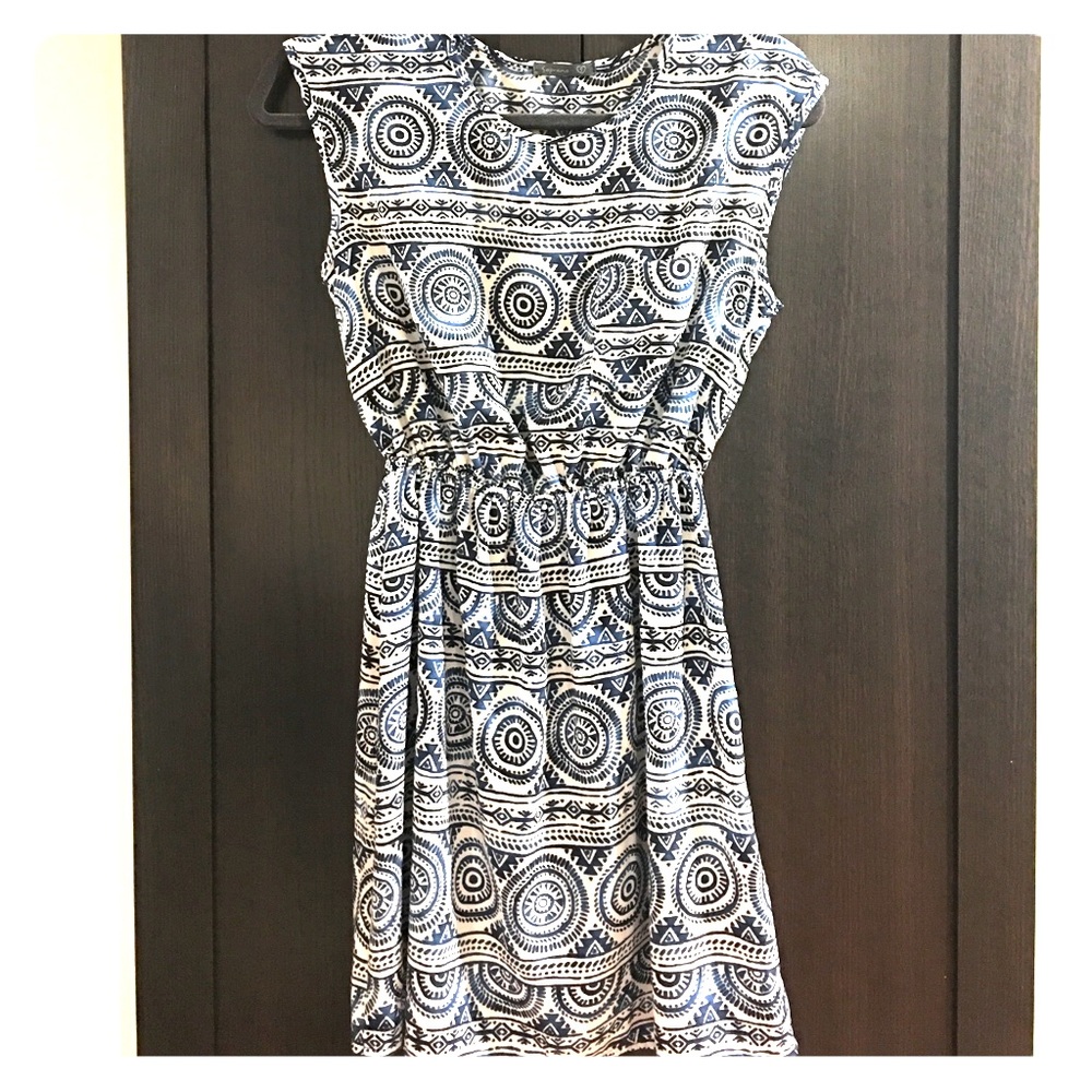 Navy Aztec pattern summer dress