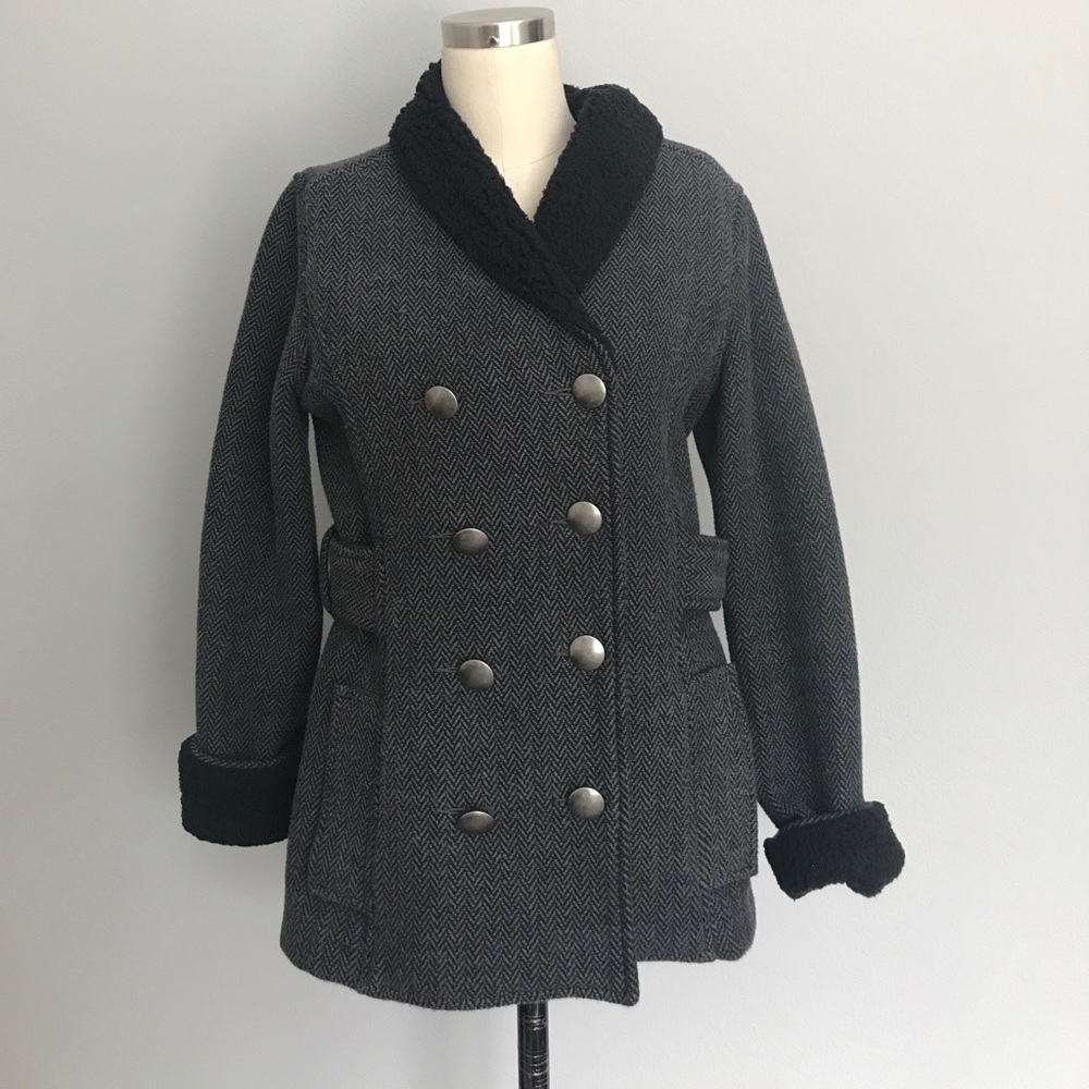 Obey Herringbone Peacoat