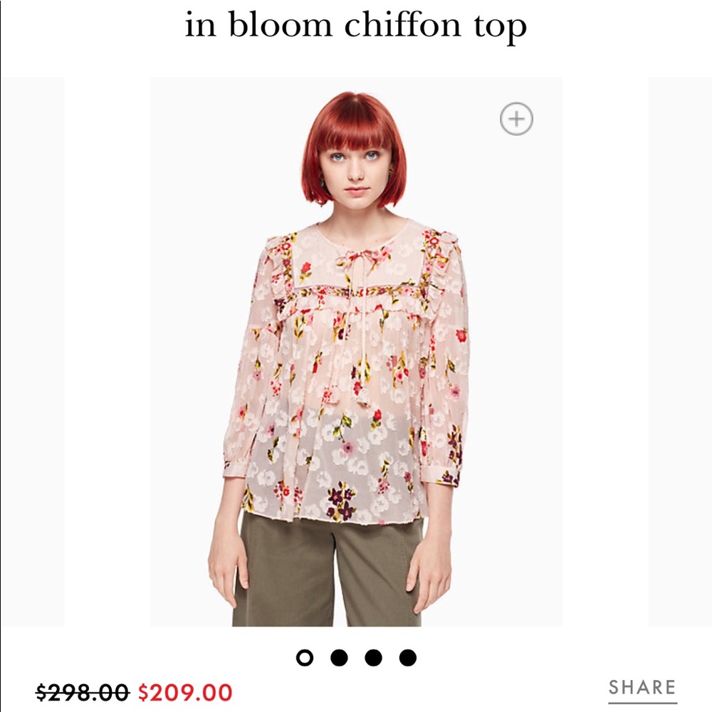 Kate Spade in bloom chiffon top!