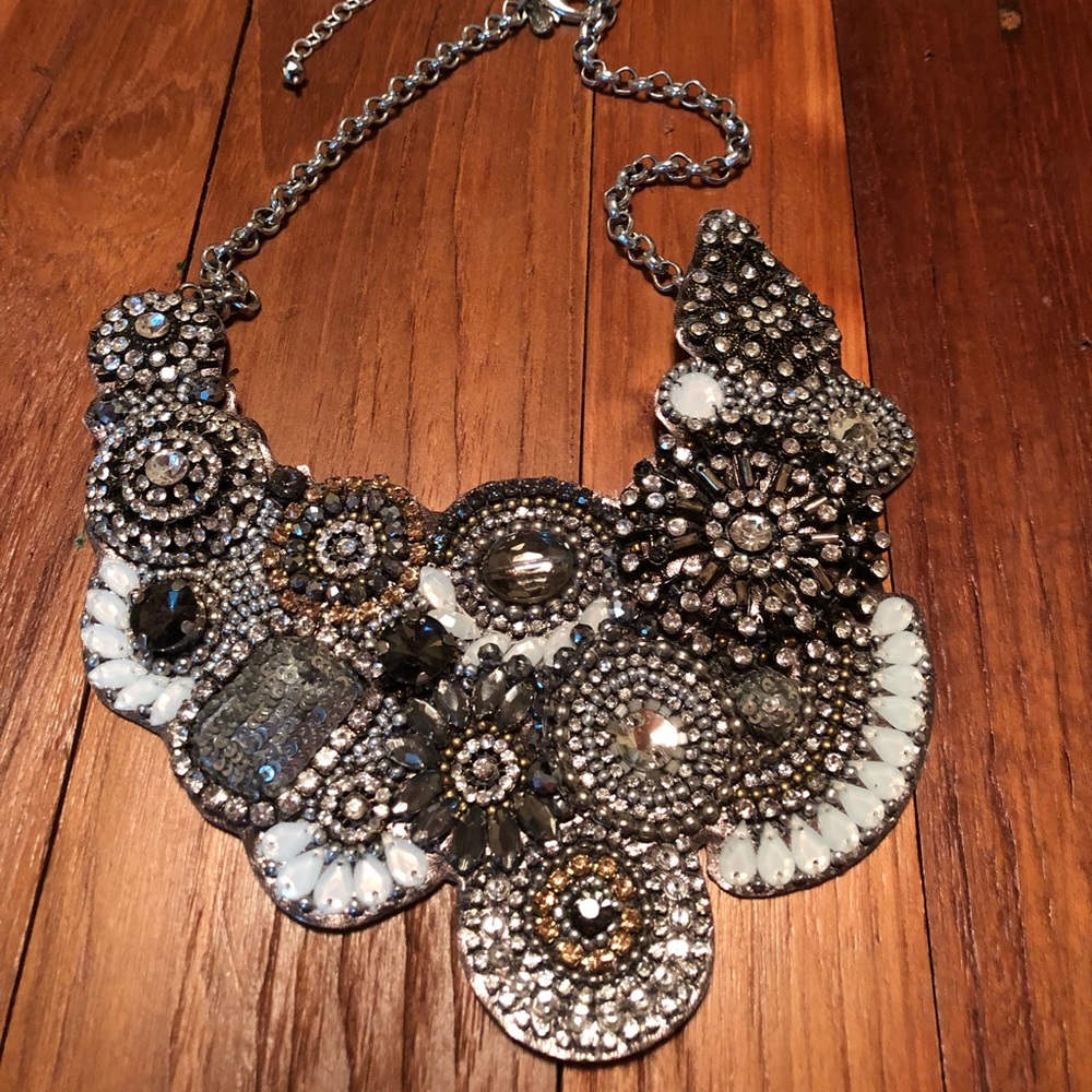 Funky Jeweled Collar/Bib Necklace