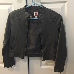 Girls large leather jacket