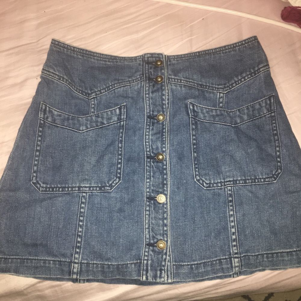 Free People Come A Little Closer Denim Miniskirt