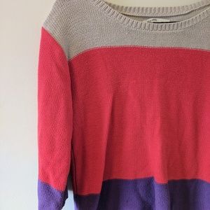 Tri-Tone Sweater w/ 3/4 Sleeves