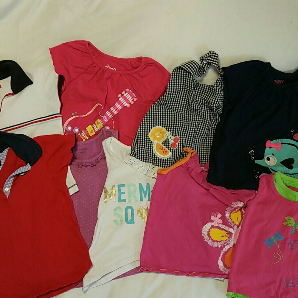 Girl's shirts, 4t, bundle of nine shirts