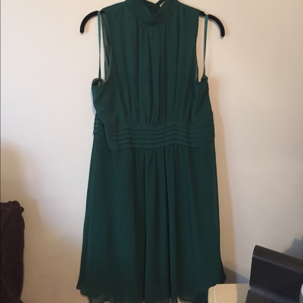 Sleeveless chiffon dress, green dress, party dress