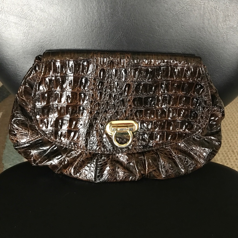 Faux Alligator Skin Clutch
