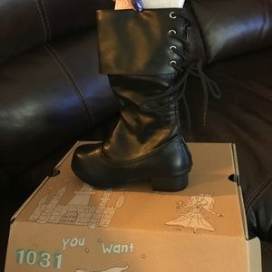 Black XS(9/10) Toddler Pirate Boots