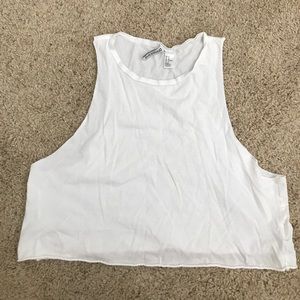White crop muscle tee
