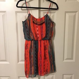 🆕 Printed dress with attached necklace NWOT