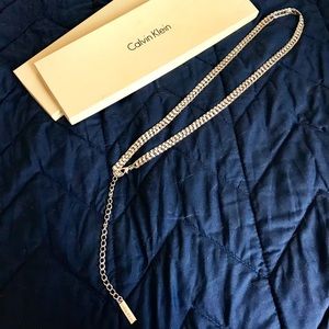 Calvin Klein silver diamond metal belt