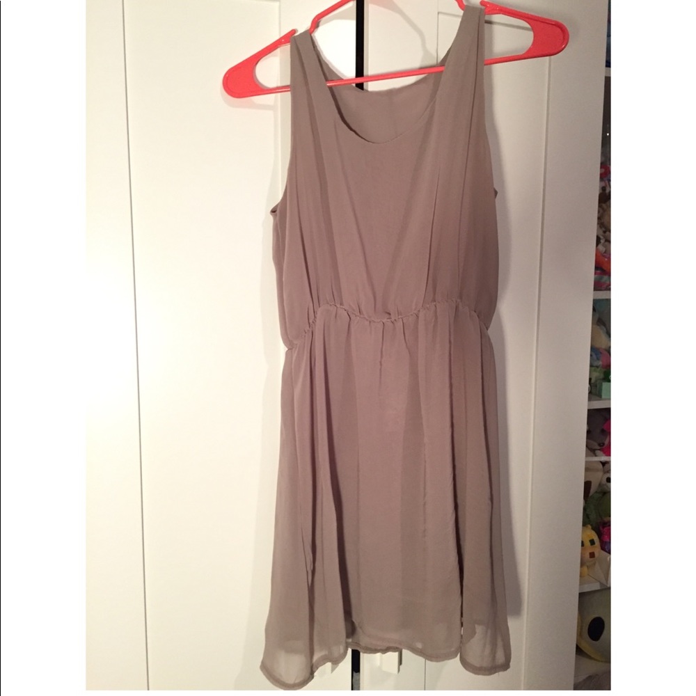 Grey-Green Chiffon Dress