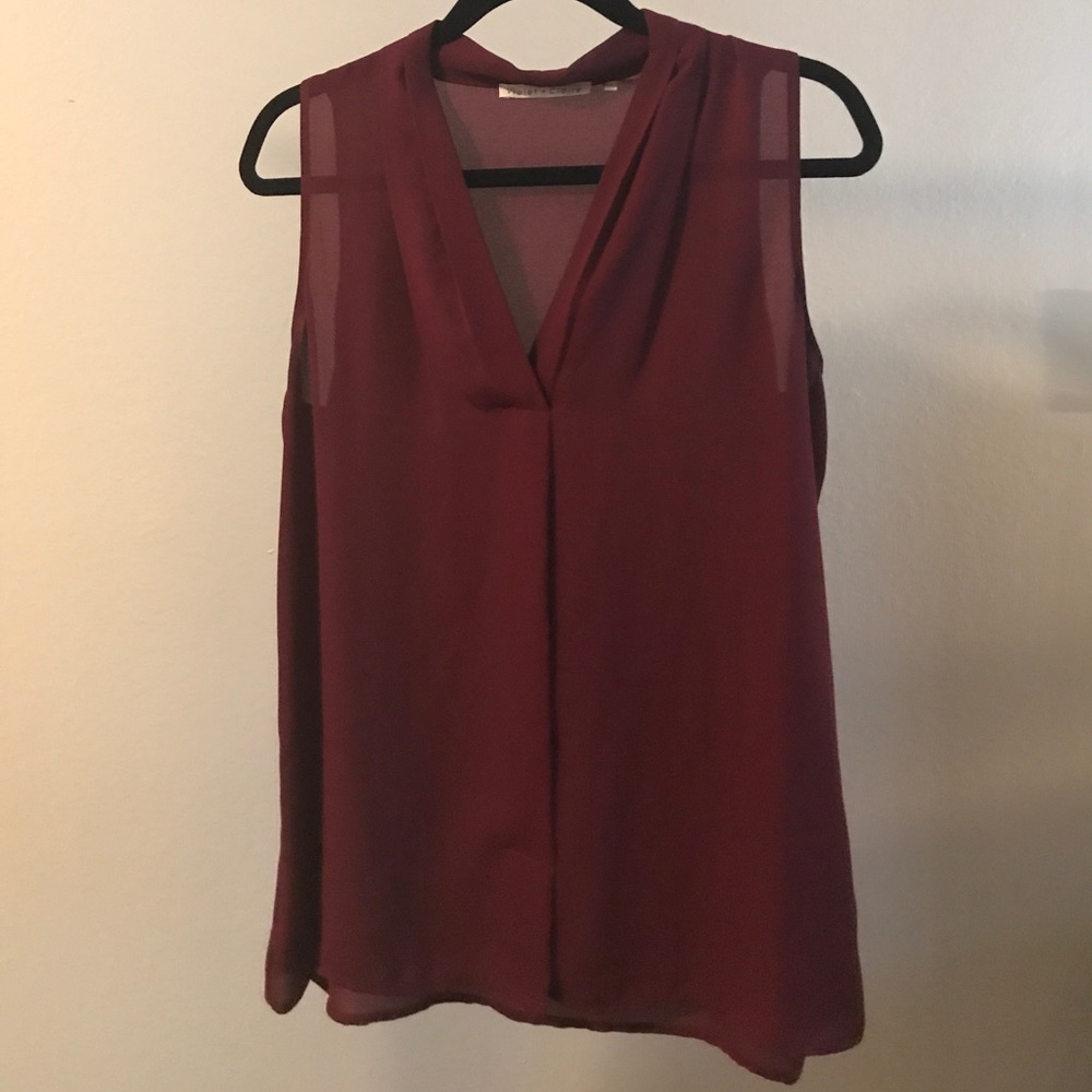 Once Upon A Burgundy Pleat Top